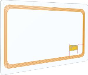 witte blanco plastic RFiD card op bankpas formaat met MIFARE® 1K chip met frequentie 13,6mHz