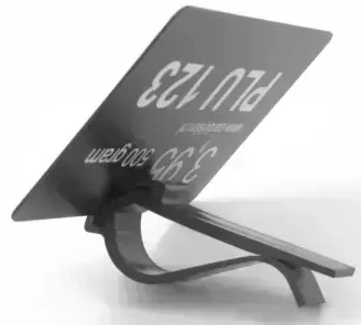 achteraanzicht Basic schaalklem ZWART prijskaart houder met plastic card ingestoken