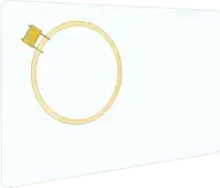 witte blanco RFiD NFC plastic card op bankpas formaat