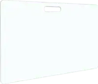witte blanco plastic card op bankpas formaat met sleufgat aan de bovenzijde