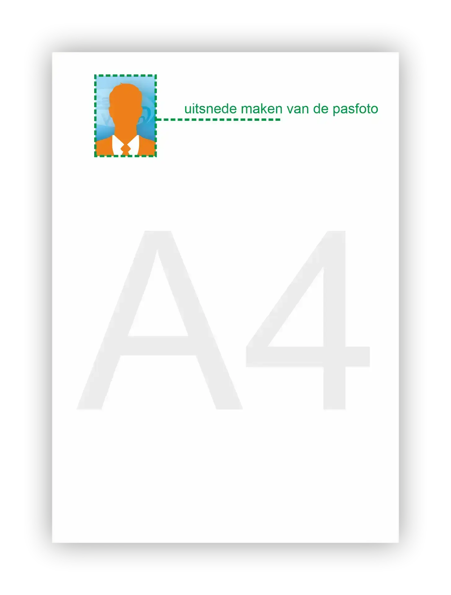 uitsnede maken van gescande pasfoto voor legitimatie Toezichthouder, legitimatiebewijs en identificatiepas of ID kaart