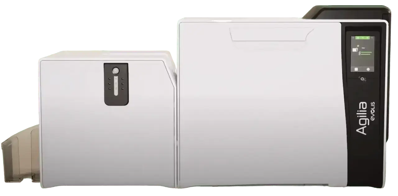 Evolis Agilia retransfer cardprinter met CLM laminator gecombineerd
