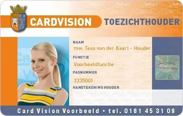 Toezichthouder legitimatie voorzijde