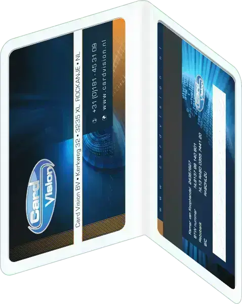 insteek pockets mapje voor 2 plastic cards op bankpas formaat