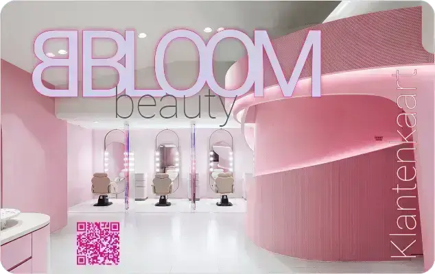 beauty salon wellness roze klantenkaart met QR code