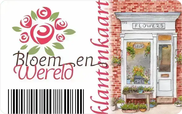 detailhandel bloemenwinkel klantenkaart met barcode