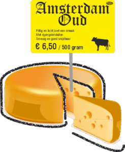 plastic prijskaart kaas amsterdam oud