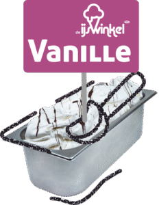 plastic prijskaart vanille ijs