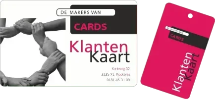 keytag card op bankpas formaat deelbaar met extra label met gaatje